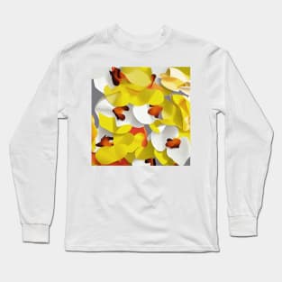 Orchids in Yellow and White Long Sleeve T-Shirt